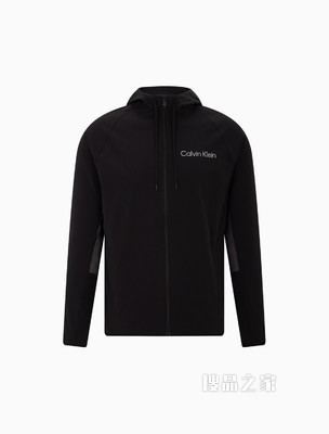 Calvin Klein 男士休闲连帽拼接反光LOGO运动外套4MS2O507