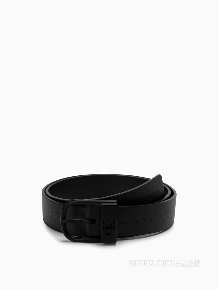 Calvin Klein 男士双面用翻转针扣式压纹LOGO牛皮腰带HC0782