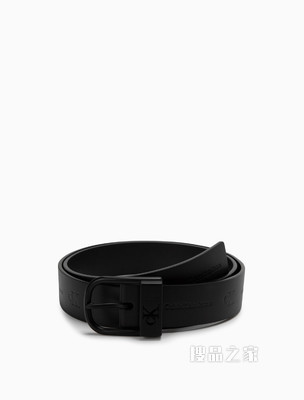 Calvin Klein 男士双面用翻转针扣式压纹LOGO牛皮腰带HC0782