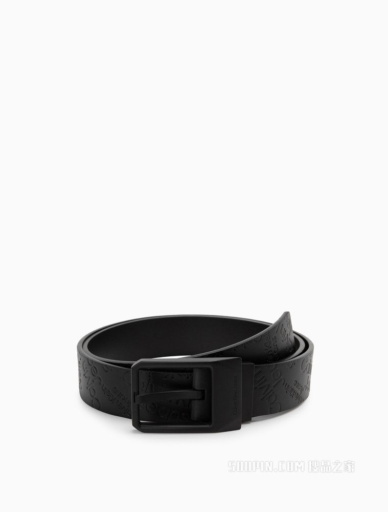 Calvin Klein 男士双面用针扣式LOGO压印牛皮腰带HC0784