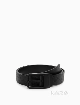 Calvin Klein 男士双面用针扣式LOGO压印牛皮腰带HC0784
