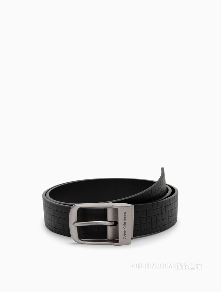 Calvin Klein 男士双面用金属针扣网格纹理腰带HC0785