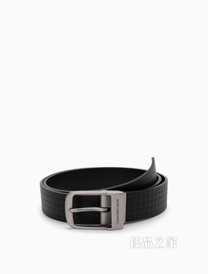 Calvin Klein 男士双面用金属针扣网格纹理腰带HC0785
