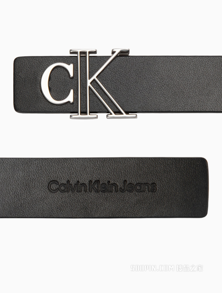 Calvin Klein 女士时尚金属LOGO牛皮皮扣皮带腰带DC0520