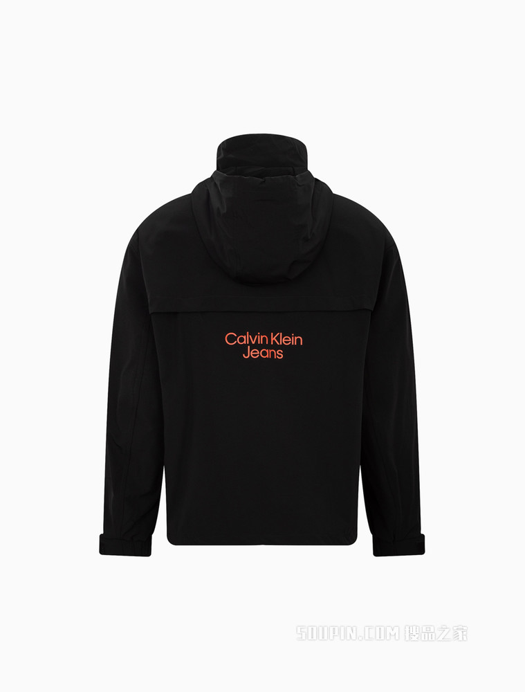 Calvin Klein 男士立领连帽网眼拼接撞色印花夹克J320580