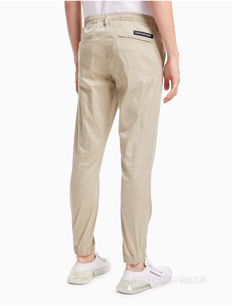 Calvin Klein 男士束脚松紧抽绳刺绣LOGO休闲裤J319606