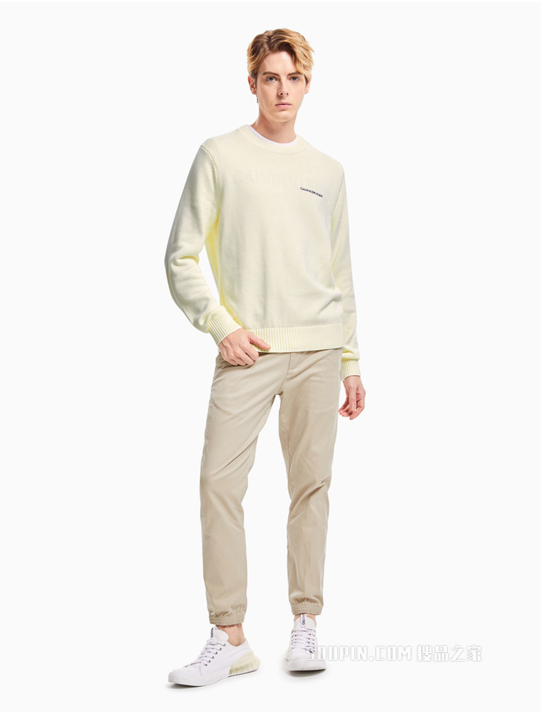 Calvin Klein 男士束脚松紧抽绳刺绣LOGO休闲裤J319606