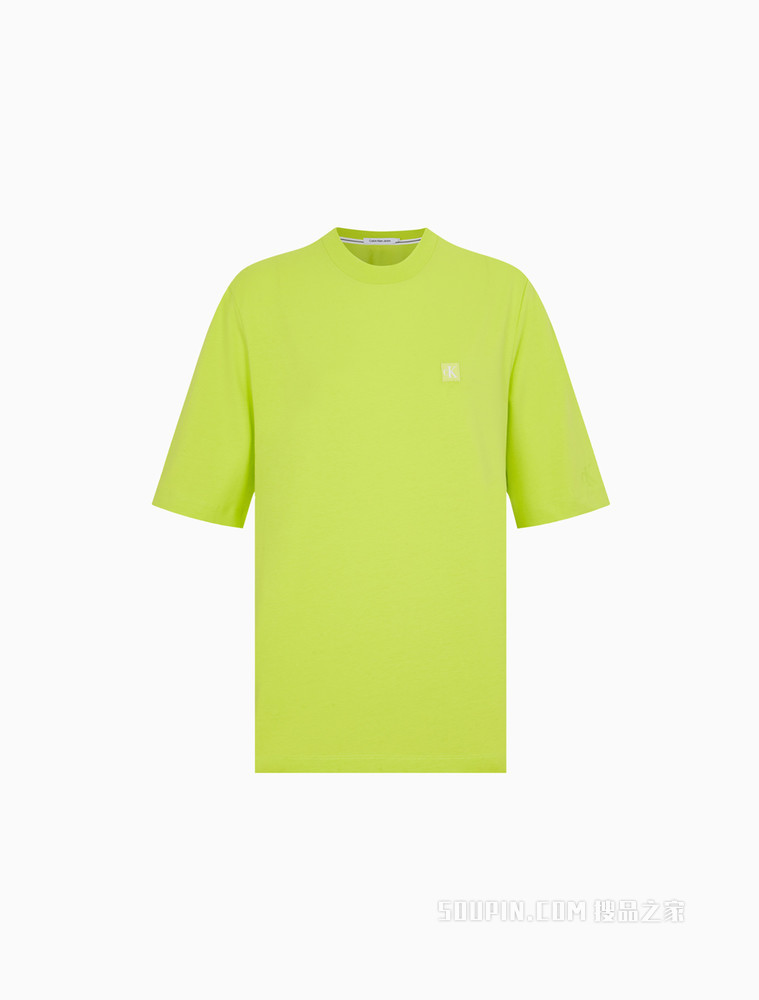 Calvin Klein 女士圆领纯棉立体LOGO徽标中袖T恤J218869