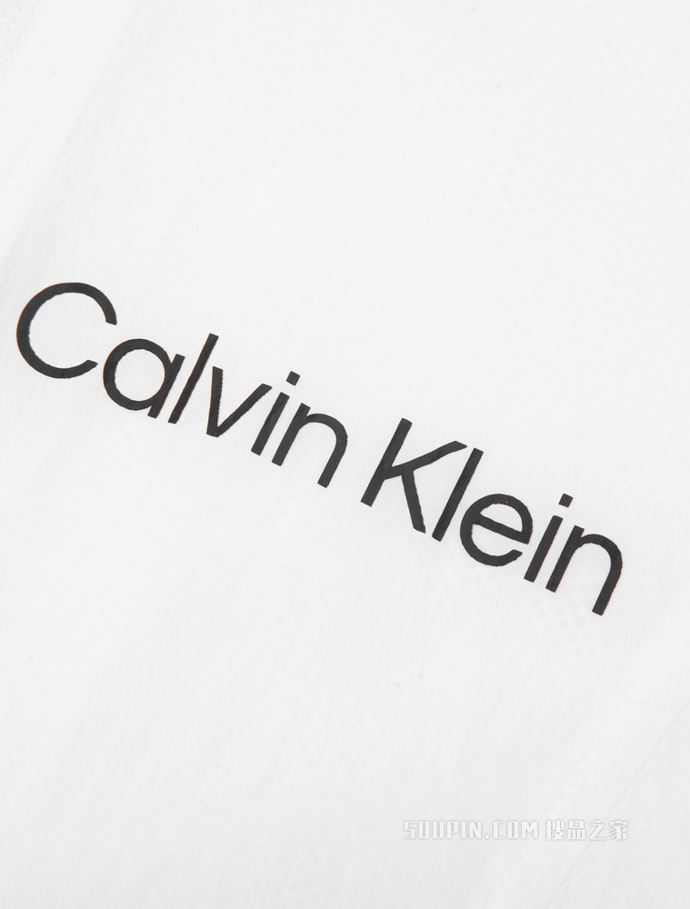 Calvin Klein 女士连帽短款印花LOGO运动薄外套4WS2O514