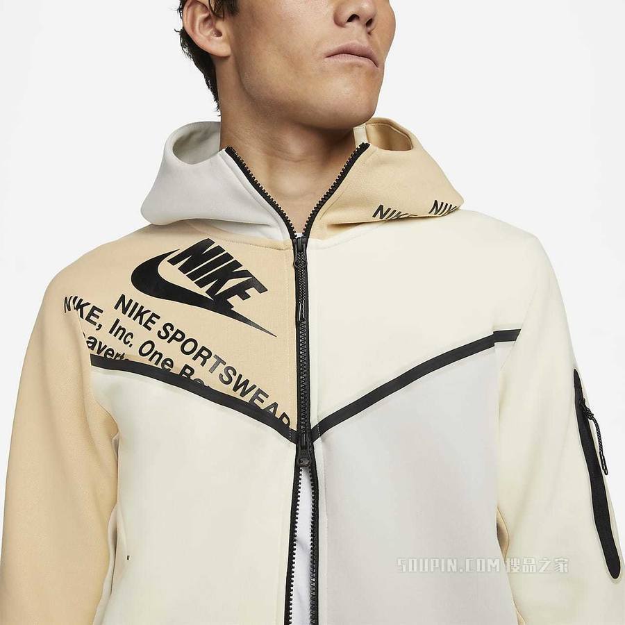 Nike Sportswear Tech Fleece 男子印花全长拉链开襟连帽衫