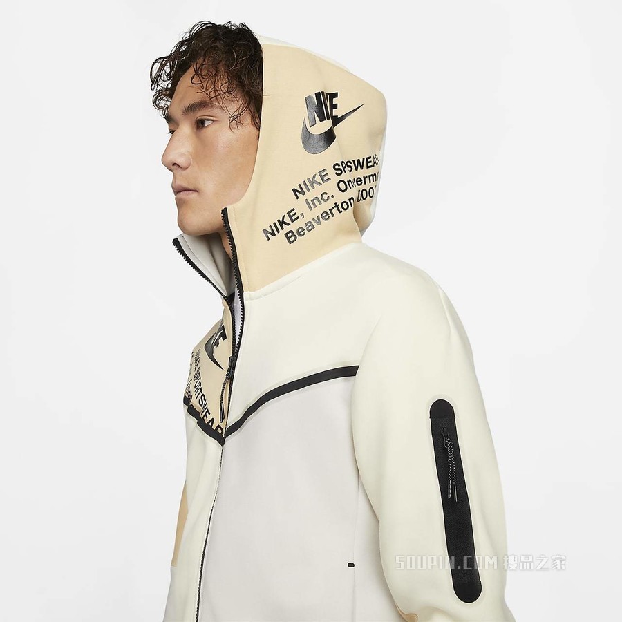 Nike Sportswear Tech Fleece 男子印花全长拉链开襟连帽衫