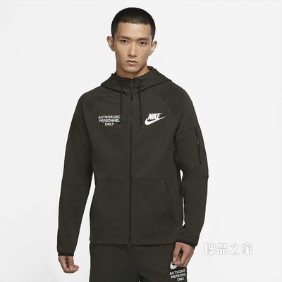 Nike Sportswear 男子全长拉链开襟针织连帽衫