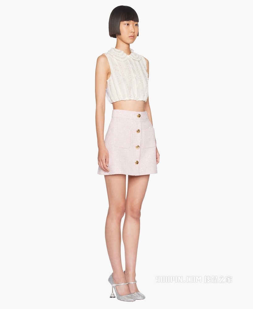 Gingham check skirt