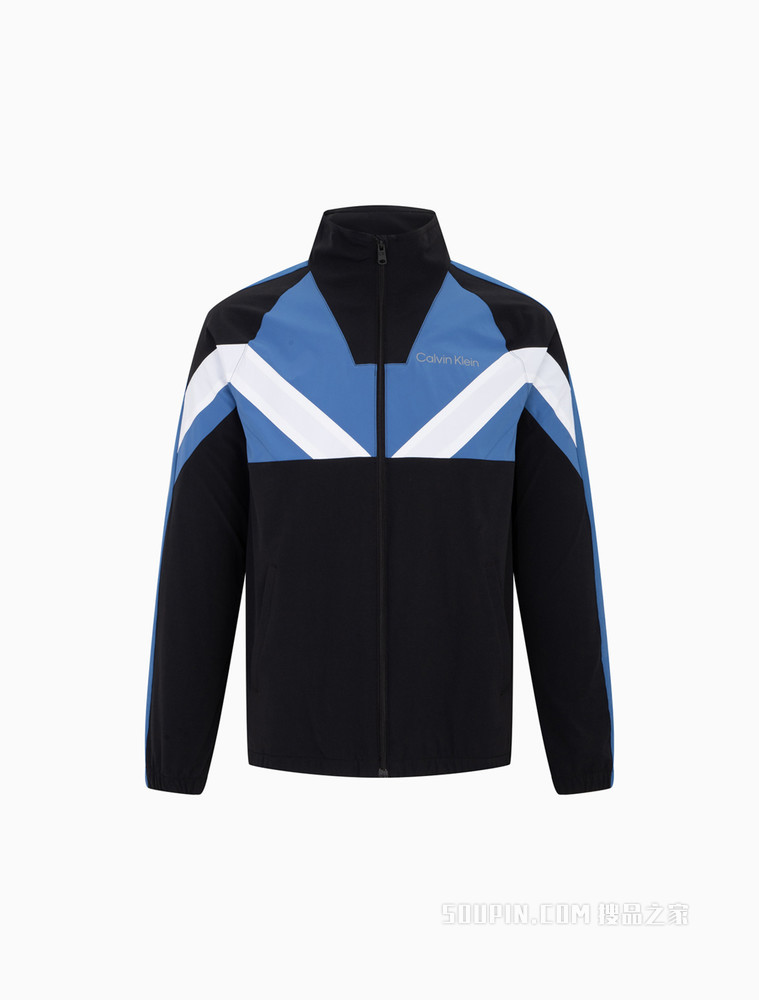 Calvin Klein 男士立领拼色LOGO印花运动外套4MS2O502