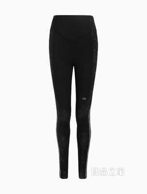 Calvin Klein 女士V型腰头拼接循环LOGO运动紧身裤4WS2L614