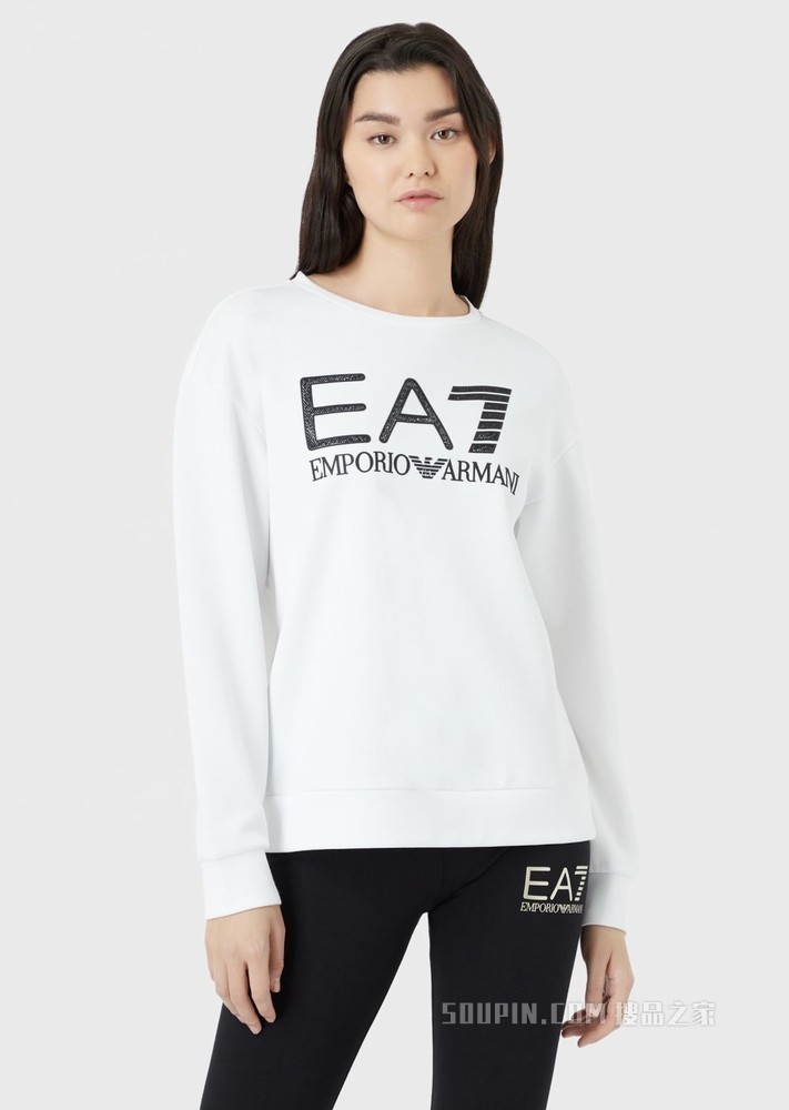 LOGO 系列水钻圆领卫衣 | EA7