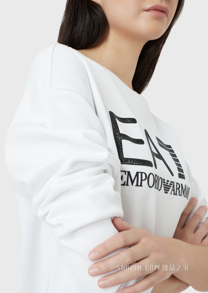 LOGO 系列水钻圆领卫衣 | EA7