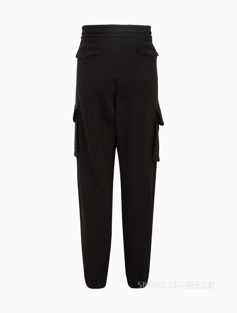 Calvin Klein 男士松紧抽绳束脚棉质LOGO贴布休闲裤ZM01908