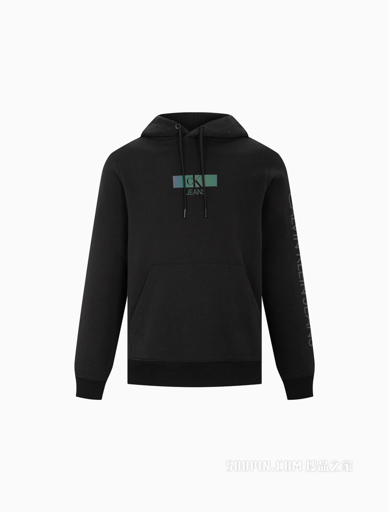 Calvin Klein 男士时尚连帽纯棉醒目LOGO印花卫衣ZM01915