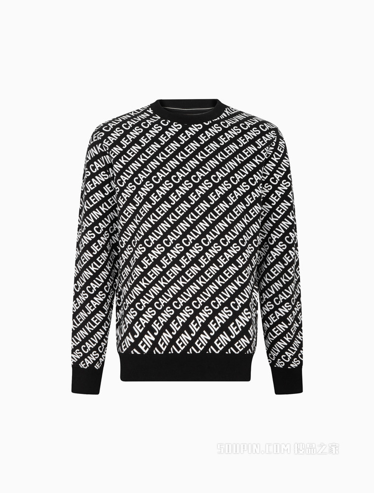 Calvin Klein 男士圆领纯棉大身撞色字母印花卫衣ZM01917