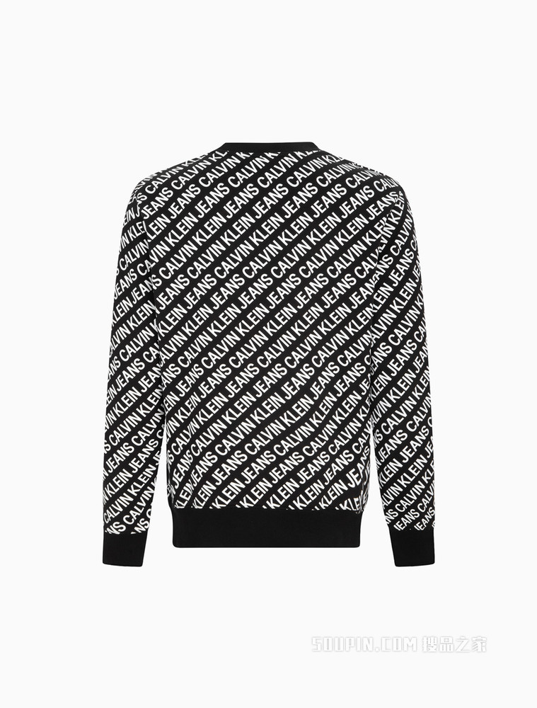 Calvin Klein 男士圆领纯棉大身撞色字母印花卫衣ZM01917