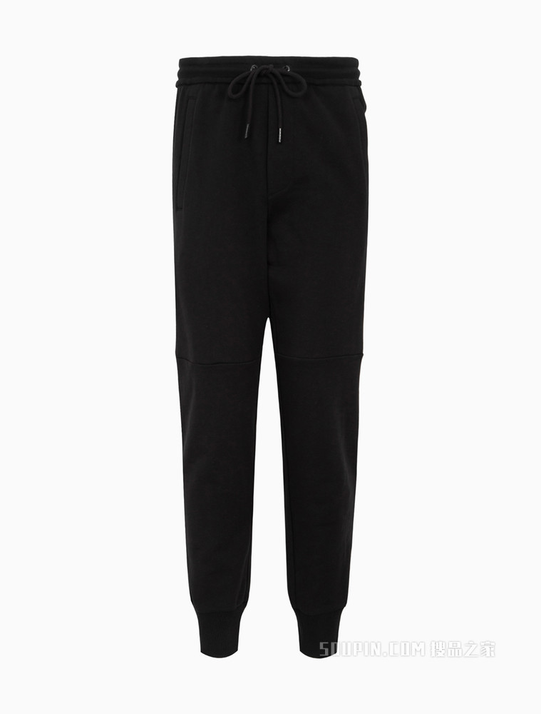 Calvin Klein 男士松紧束脚纯棉拼接镂空LOGO休闲裤ZM01920
