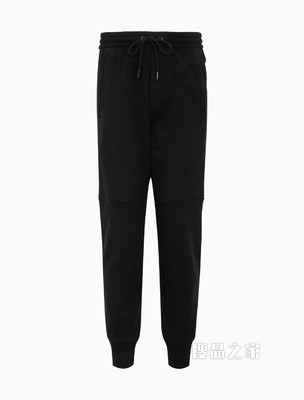 Calvin Klein 男士松紧束脚纯棉拼接镂空LOGO休闲裤ZM01920