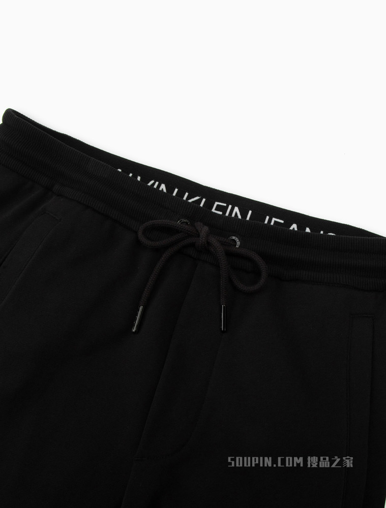 Calvin Klein 男士松紧束脚纯棉拼接镂空LOGO休闲裤ZM01920