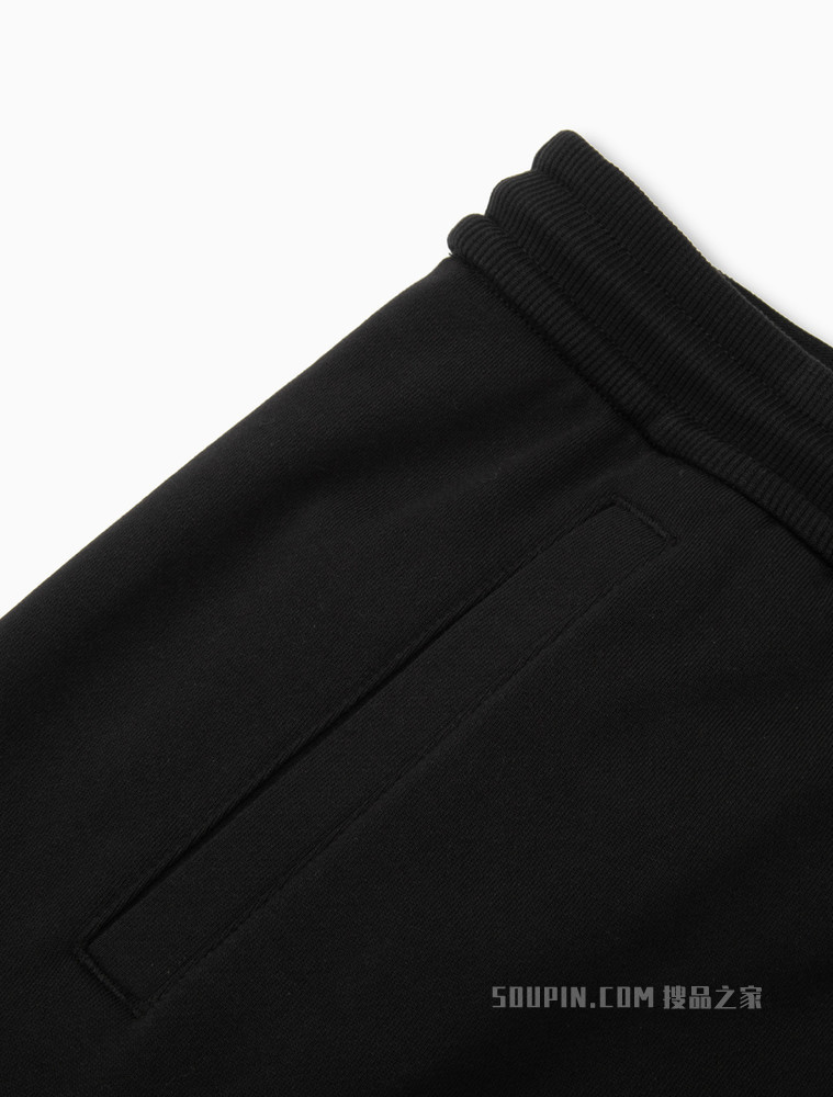 Calvin Klein 男士松紧束脚纯棉拼接镂空LOGO休闲裤ZM01920