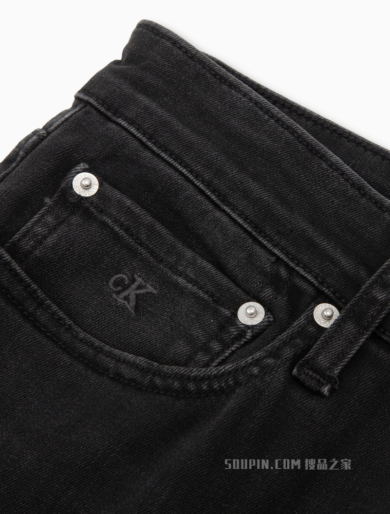 Calvin Klein 男士时髦合体版LOGO贴片水洗牛仔裤J320670