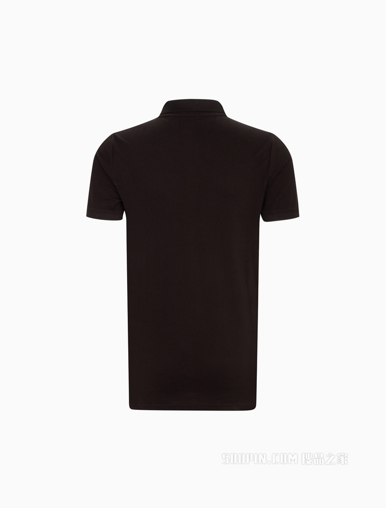 Calvin Klein 男士半开襟翻领镂空LOGO短袖POLO衫ZM01855