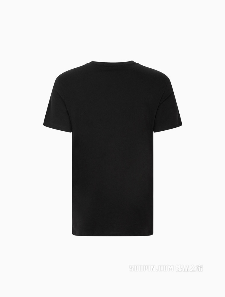 Calvin Klein 男士圆领纯棉交叠LOGO贴布袋短袖T恤ZM01883