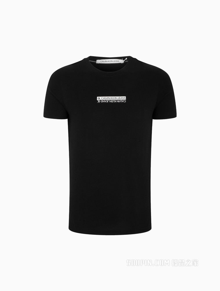 Calvin Klein 男士时尚纯棉撞色正反LOGO印花短袖T恤ZM01888