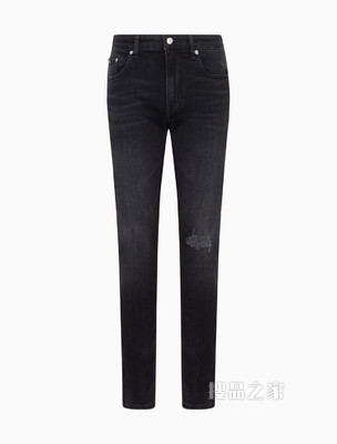 Calvin Klein 男士复古中腰猫须破洞紧身牛仔裤J320958
