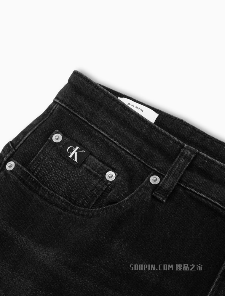 Calvin Klein 男士复古中腰猫须破洞紧身牛仔裤J320958