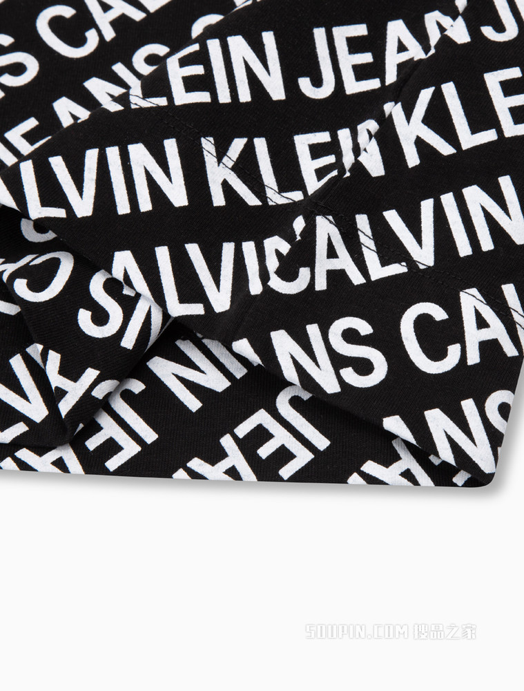 Calvin Klein 女士圆领纯棉大身字母印花短袖连衣裙ZW01640