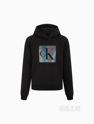 Calvin Klein 女士连帽镂空字母渐变印花加绒卫衣ZW01645