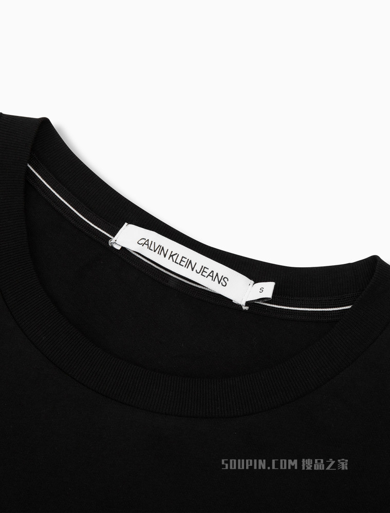Calvin Klein 女士圆领纯棉镂空字母渐变印花短袖T恤ZW01698