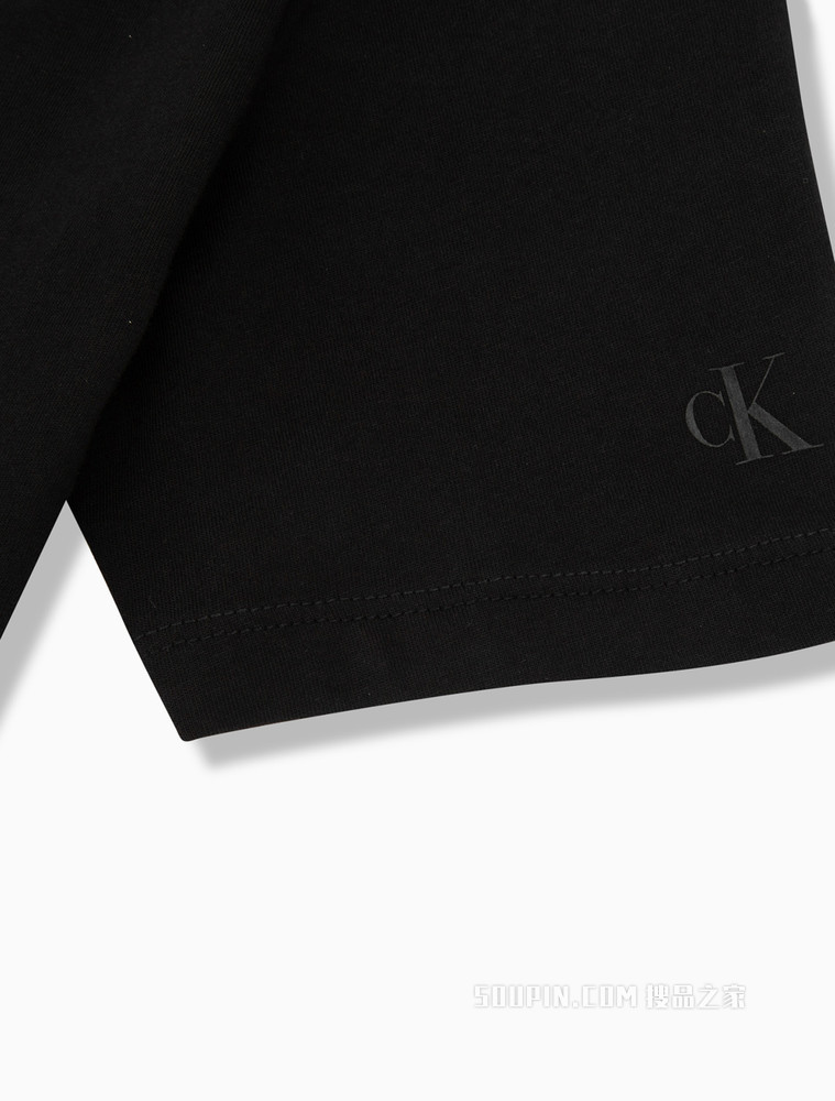 Calvin Klein 女士圆领纯棉镂空字母渐变印花短袖T恤ZW01698