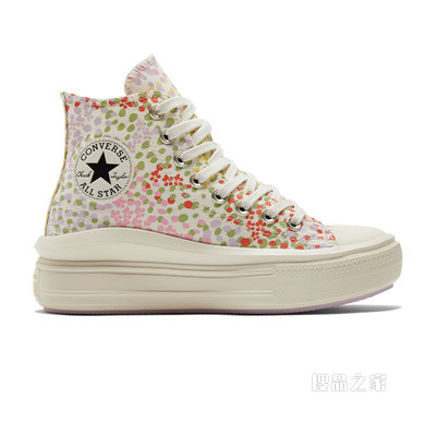 【女子】All Star Move彩色印花厚底鞋 女款 米黄色/粉色/绿/浅紫色/黄