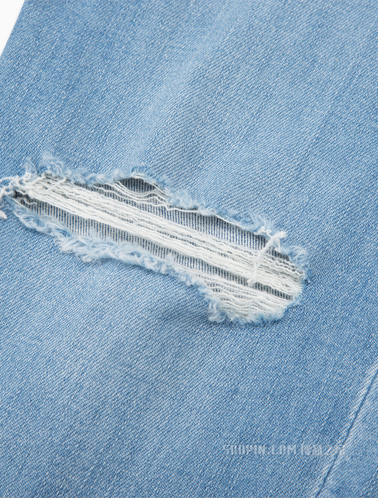 Calvin Klein 女士高弹力高腰紧身破洞九分牛仔裤J218737