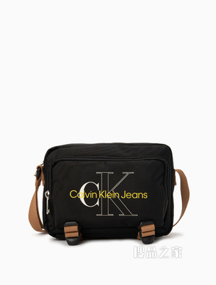 Calvin Klein 男士时尚撞色肩带交叠LOGO斜挎相机包HH3014