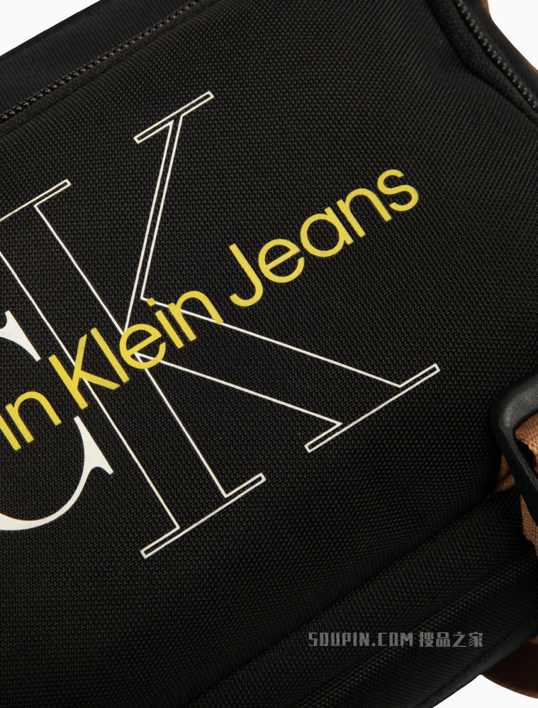 Calvin Klein 男士时尚撞色肩带交叠LOGO斜挎相机包HH3014