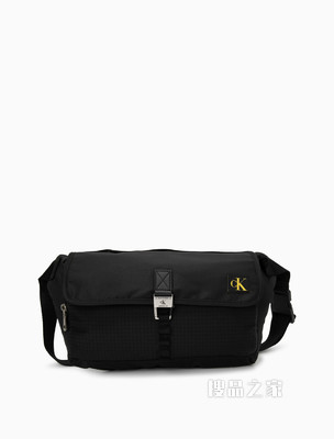 Calvin Klein 男士经典卡扣翻盖荧光色LOGO单肩斜挎包HH3078