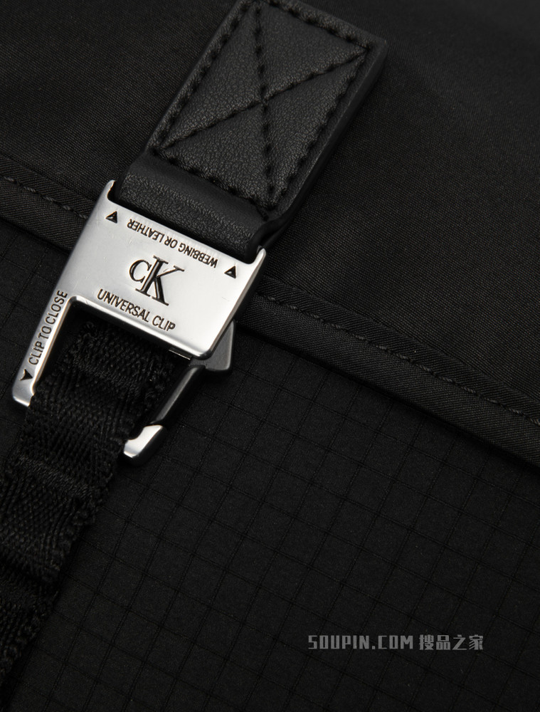 Calvin Klein 男士经典卡扣翻盖荧光色LOGO单肩斜挎包HH3078
