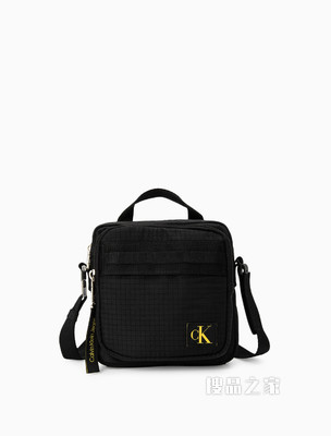Calvin Klein 男士经典拉链荧光色LOGO织标单肩斜挎包HH3080