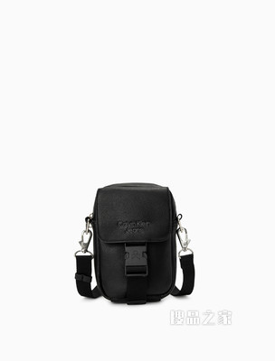 Calvin Klein 男士机能风拉链插扣荔枝纹压印手机挎包HP1766