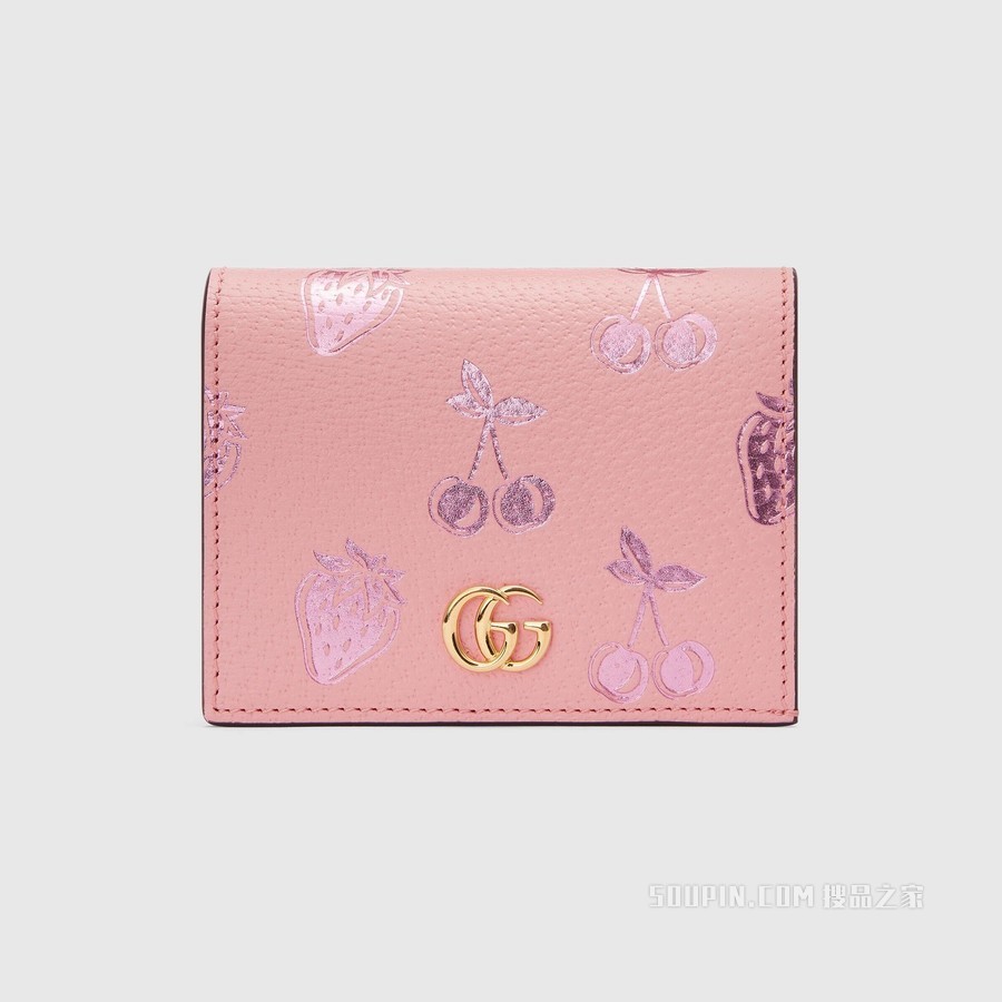 情人节特别款GG Marmont系列钱包 粉色皮革