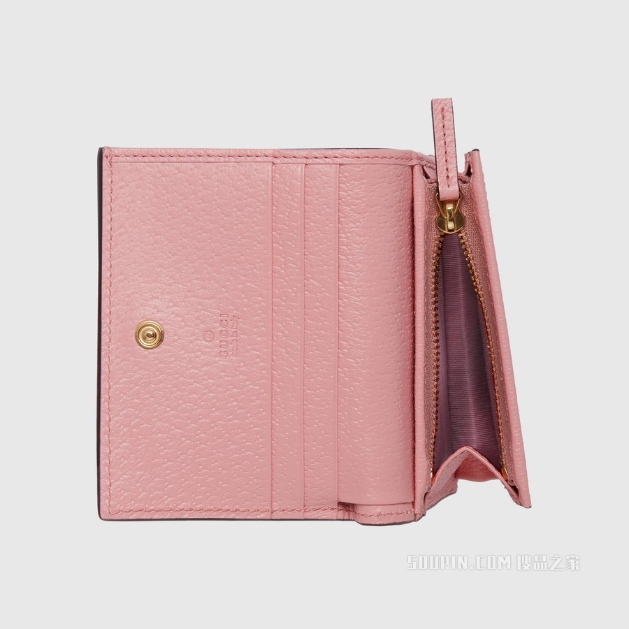情人节特别款GG Marmont系列钱包 粉色皮革