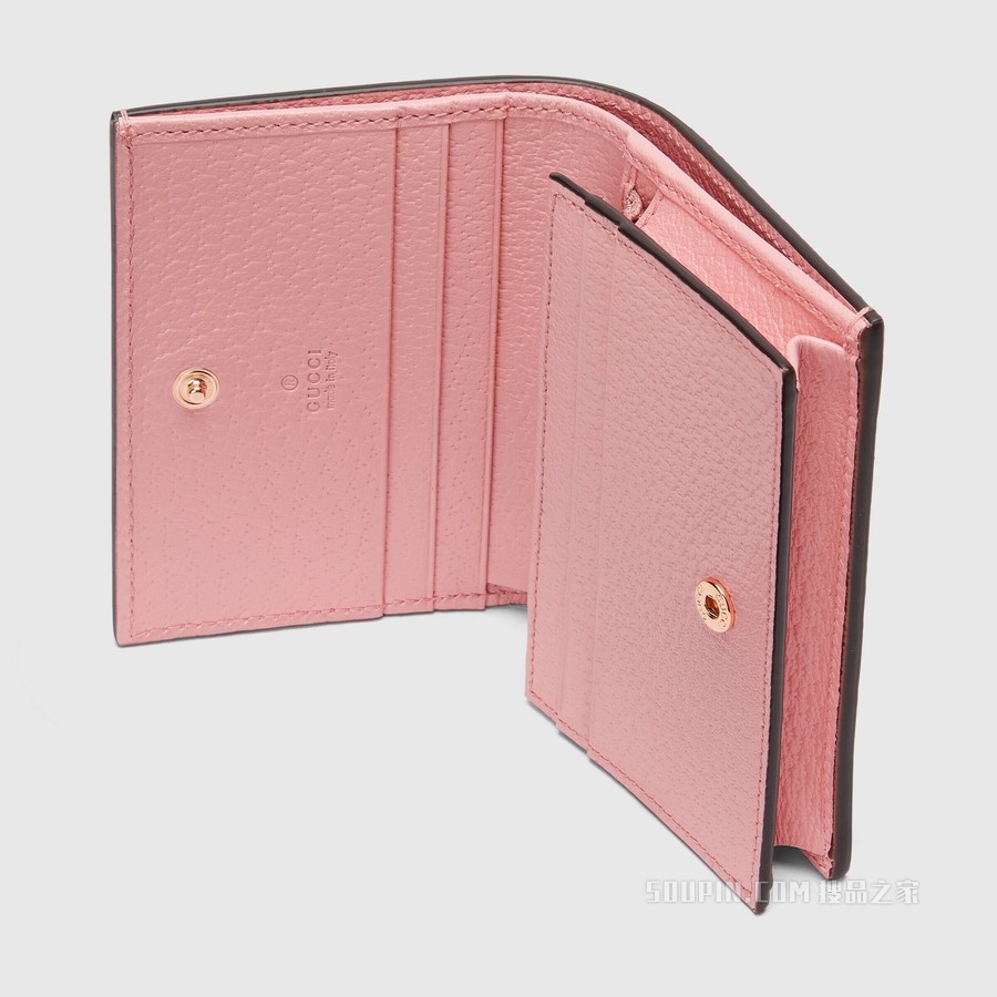情人节特别款GG Marmont系列钱包 粉色皮革